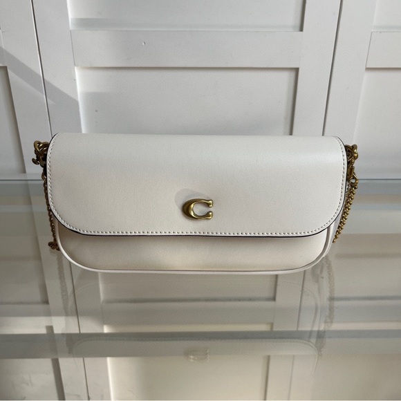 Meet the Posher Handbags - Coach Cream Leather Crossbody with Gold 'C' Accent